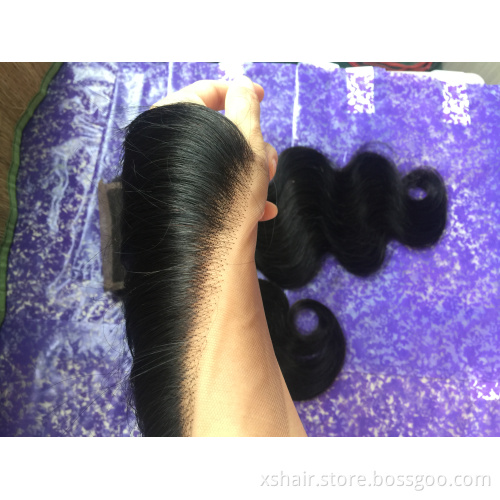 Raw Mink Brazilian Human Weave With Closure Frontal Deep Loose Wave Virgin Hair Frontal And Bundles Human Hair